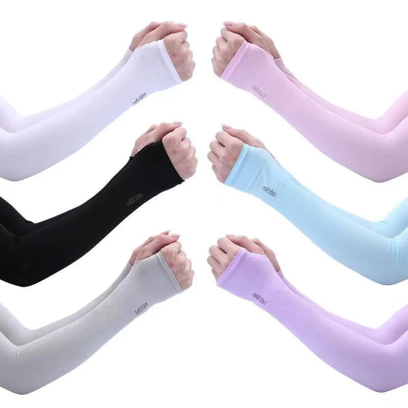 Breathable Quick Dry UPF50+ Arm Sleeves Ice Fabric