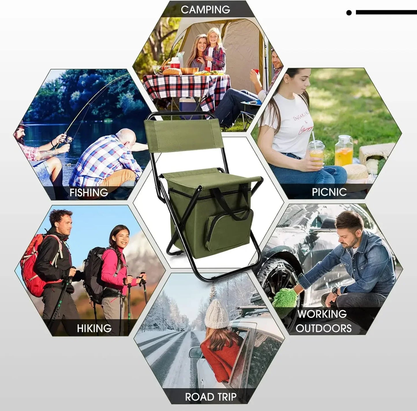 🎣 FISHING STOOL FOLDING CHAIR – COOLER SEAT & BACKREST 🪑