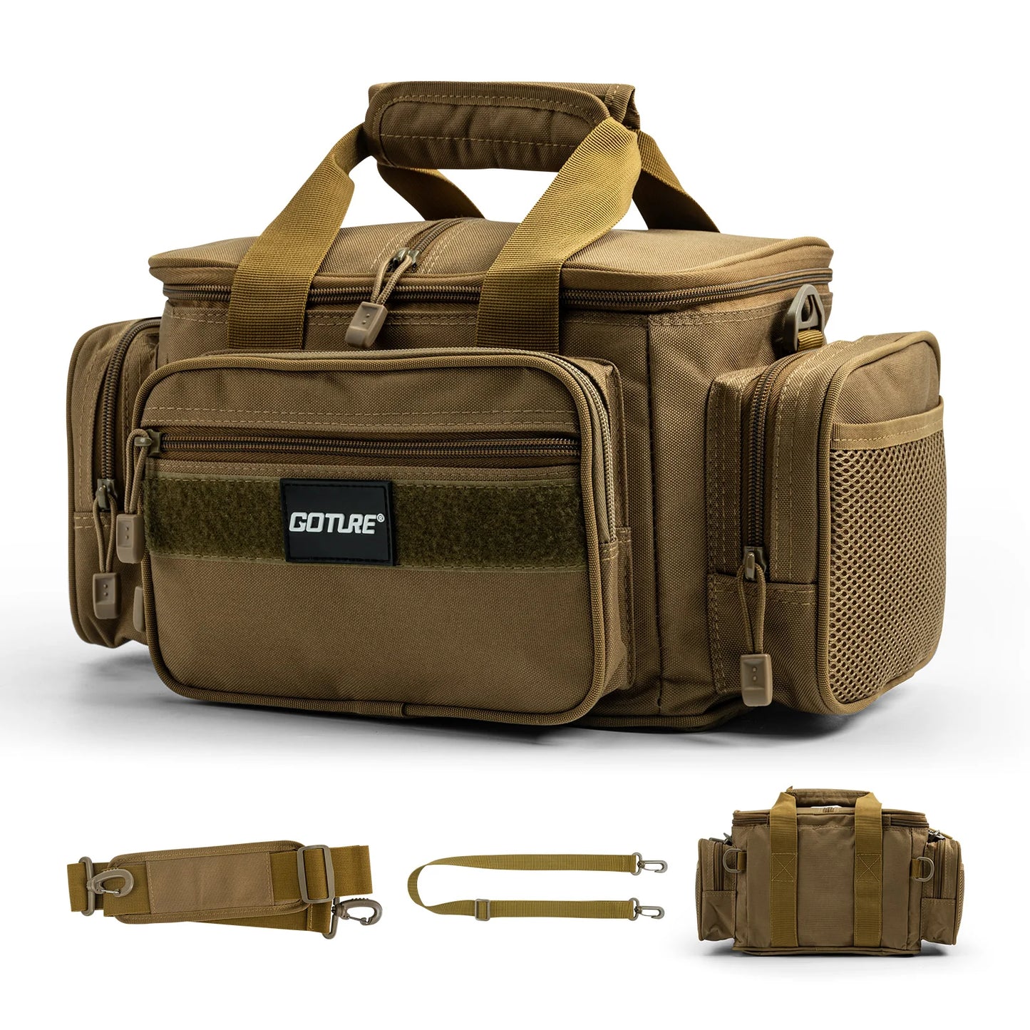 "Goture High-Capacity 600D Oxford Fishing Tackle Shoulder Bag