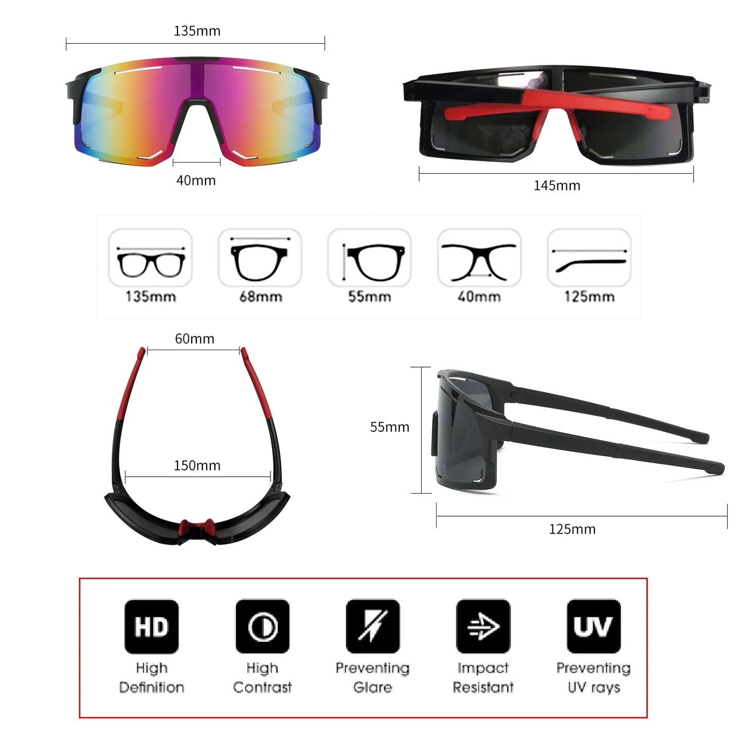 Fashion Sunglasses Anti-UV400 Outdoor Colourful Lens