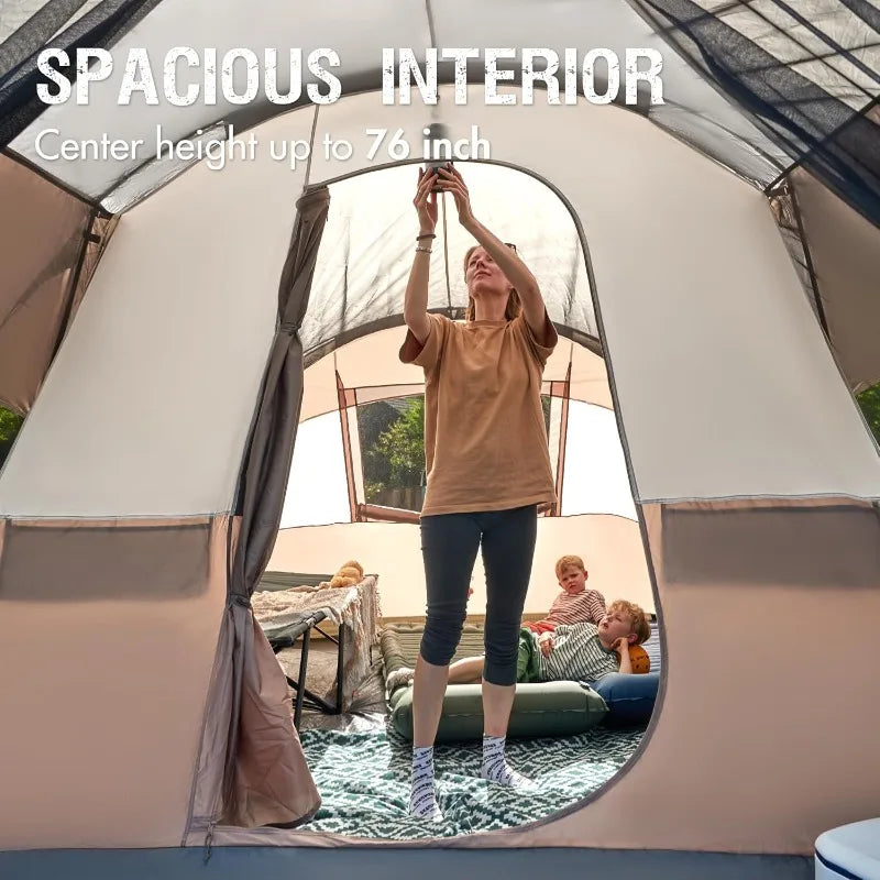 ⛺ PORTAL 6-Person Tunnel Tent 🌧️ Water-Resistant • Screen Room • Family-Size Shelter