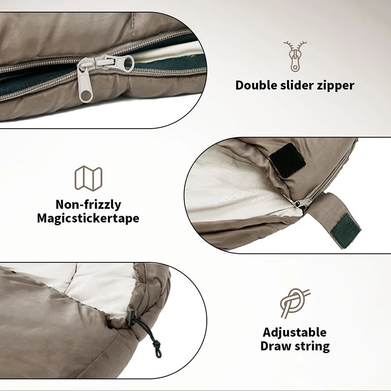 Naturehike MJ300/MJ600 Mummy Sleeping Bag - Lightweight, Winter-Ready, for Camping & Outdoors