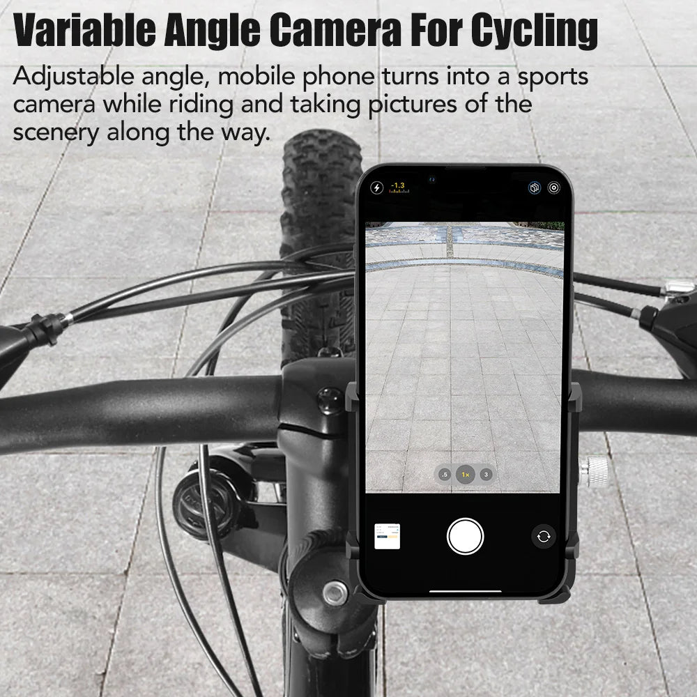 "NEWBOLER 360° Rotatable Aluminum MTB Phone Mount – Adjustable, Non-Slip Bike Holder for Cycling"