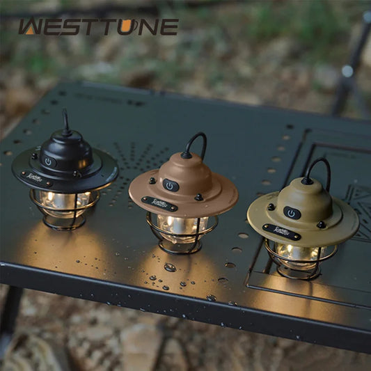 Retro Portable Camping Lantern: Waterproof, Dimmable Light for Hiking, Fishing, & Emergencies