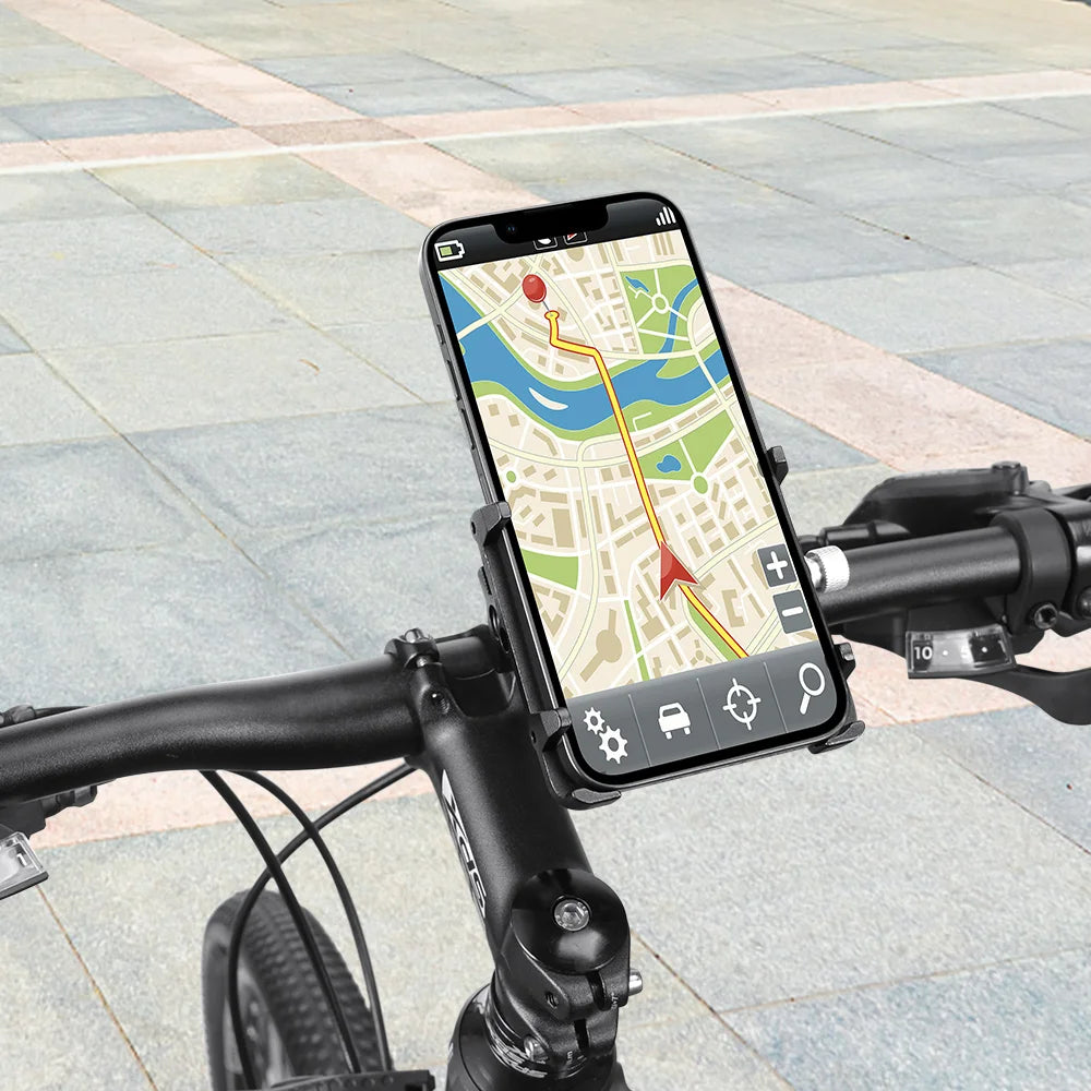 "NEWBOLER 360° Rotatable Aluminum MTB Phone Mount – Adjustable, Non-Slip Bike Holder for Cycling"