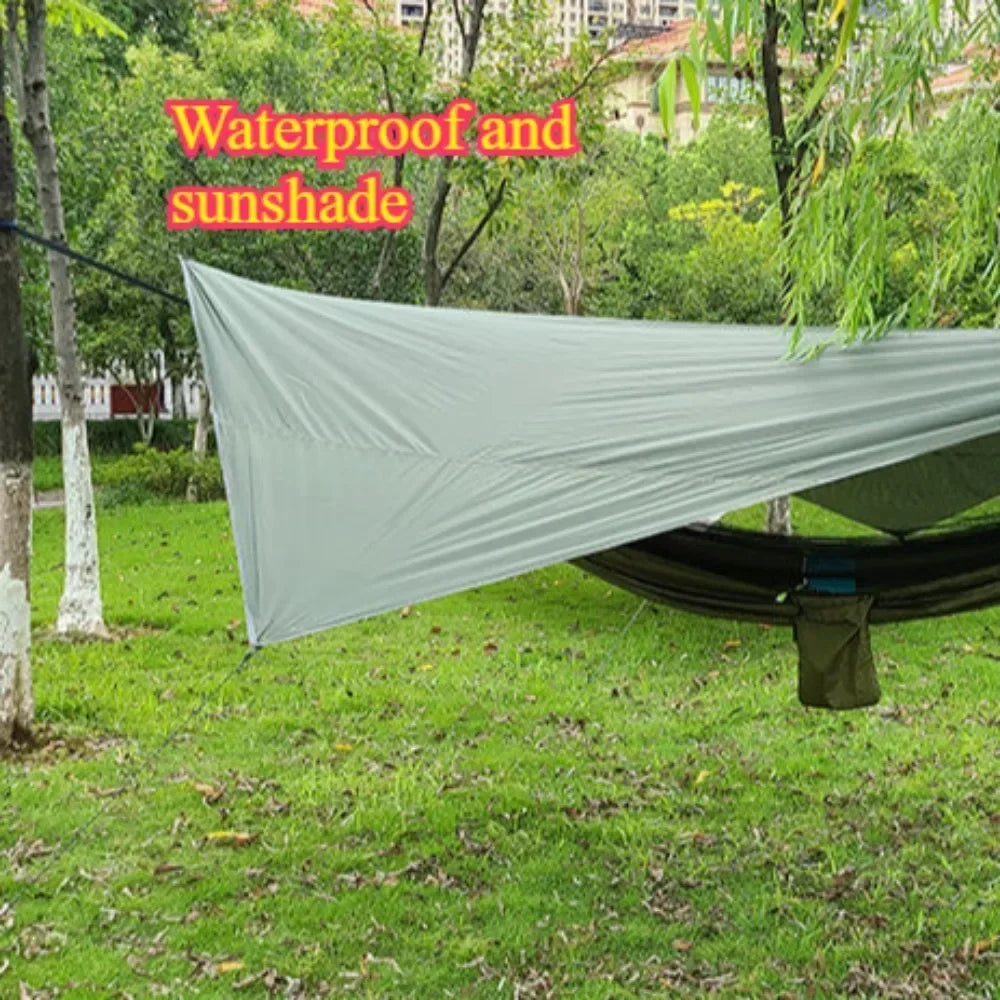 🌧️ ULTRA CAMP HAMMOCK SET 🦟☀️ 260x140cm Mosquito-Proof Hammock w/ Waterproof Rain Fly & Sunshade – Full Shelter Comfort Anywhere!