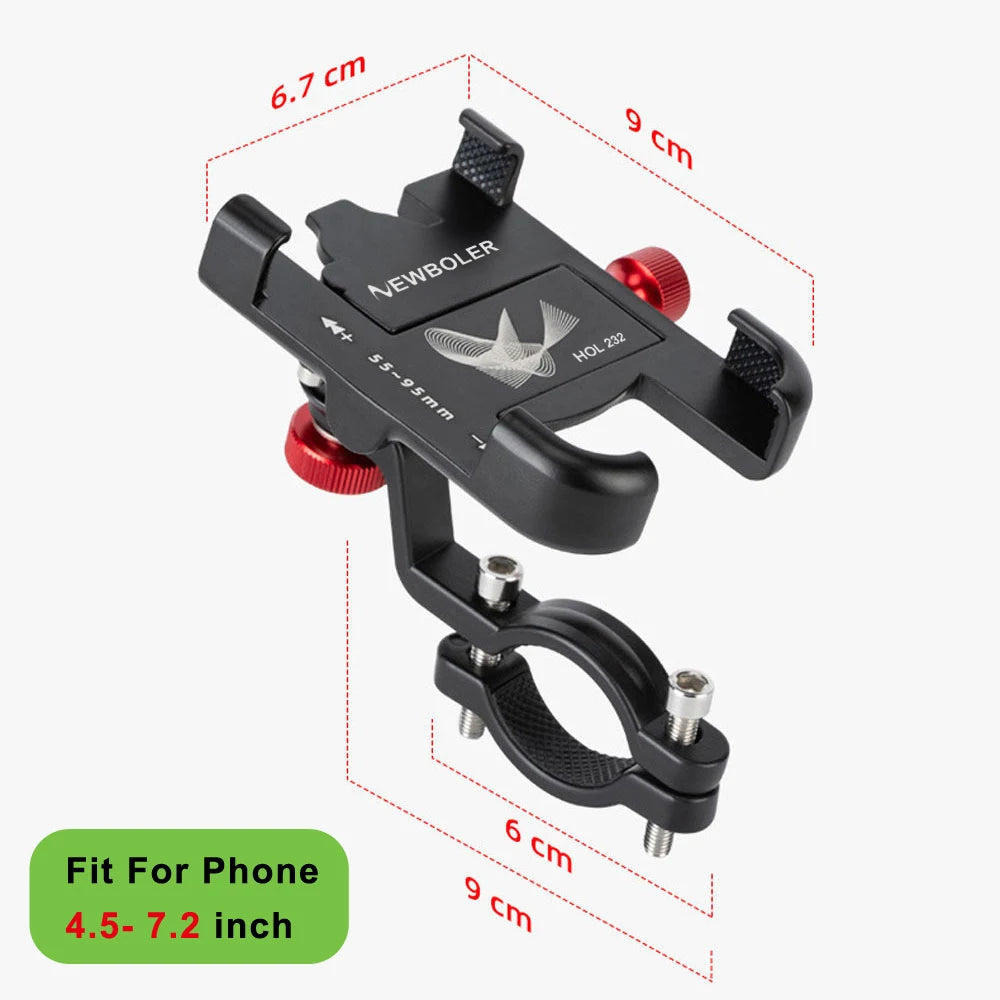 NEWBOLER 360° Rotatable Aluminum Bike Phone Mount – Adjustable, Non-Slip MTB Bicycle Holder