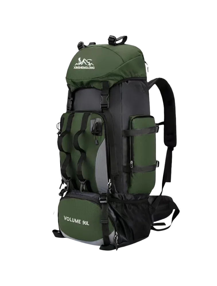 Large 90-liter travel bag, camping backpack, hiking backpack, military backpack, mountaineering backpack, outdoor backpack