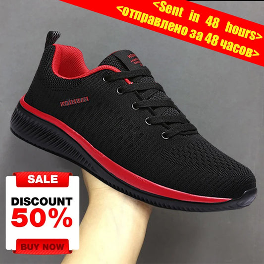 "Men's Lightweight Running Sneakers – Breathable, Non-Slip, Comfortable Walking Shoes in Black | Big Sizes 38-48 Hombre"