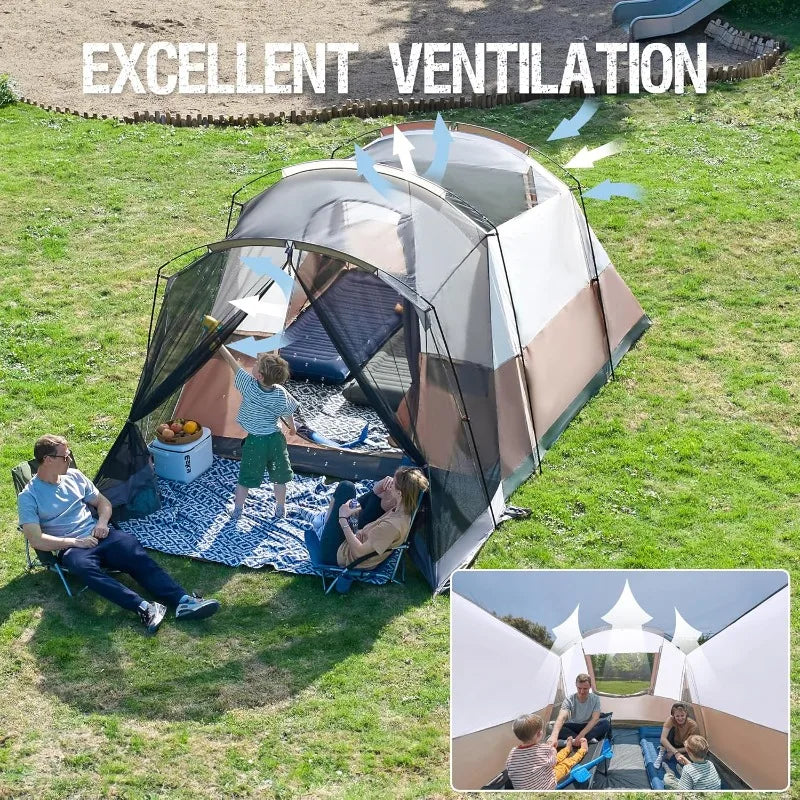 ⛺ PORTAL 6-Person Tunnel Tent 🌧️ Water-Resistant • Screen Room • Family-Size Shelter