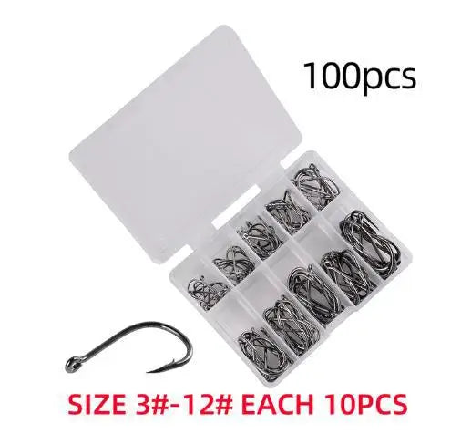 Fishing Hooks Set with Fishing Tackle Box