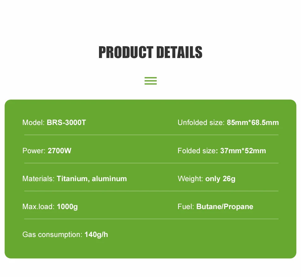 🔥 BRS-3000T Ultralight Gas Stove 🎒 25g Titanium Power for Fast Outdoor Cooking