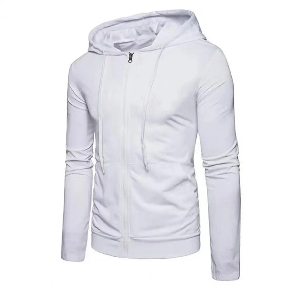 Autumn Men's Slim Fit Hoodie Jacket with Zipper Closure