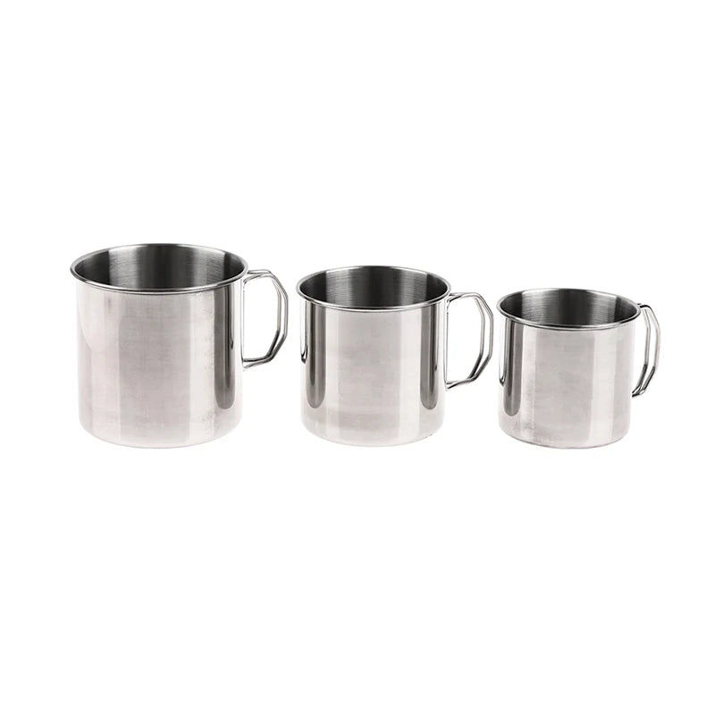 Stainless Steel Folding Handle Cup with Carabiner ,perfect for outdoor camping