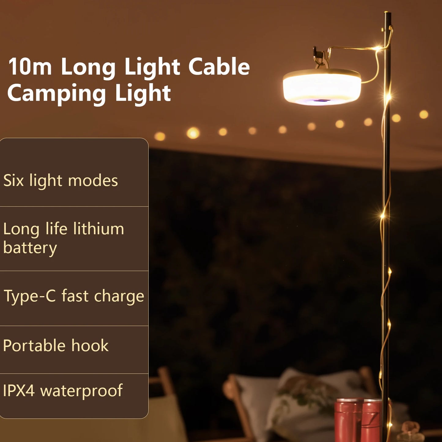 BISINNA Camping String Light USB Charging Lantern 1800mAh