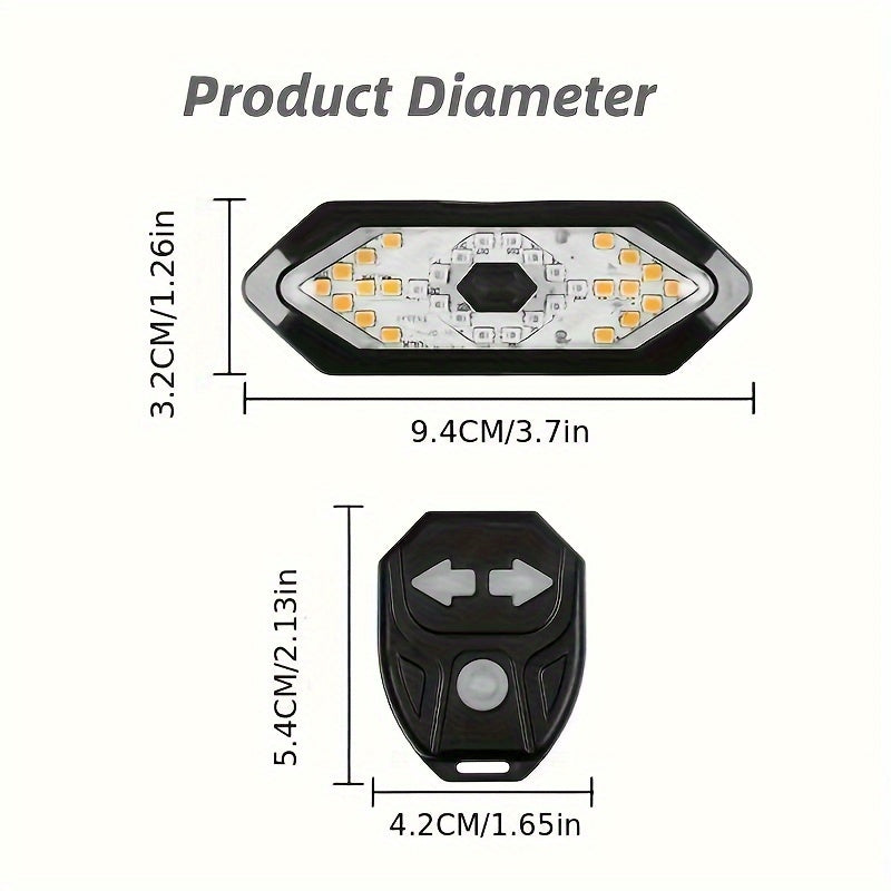 "USB Rechargeable Bike Tail Light with Turn Signals & Wireless Remote - Ultra-Bright LED, 5 Modes, Waterproof Safety Light for All Bicycles"