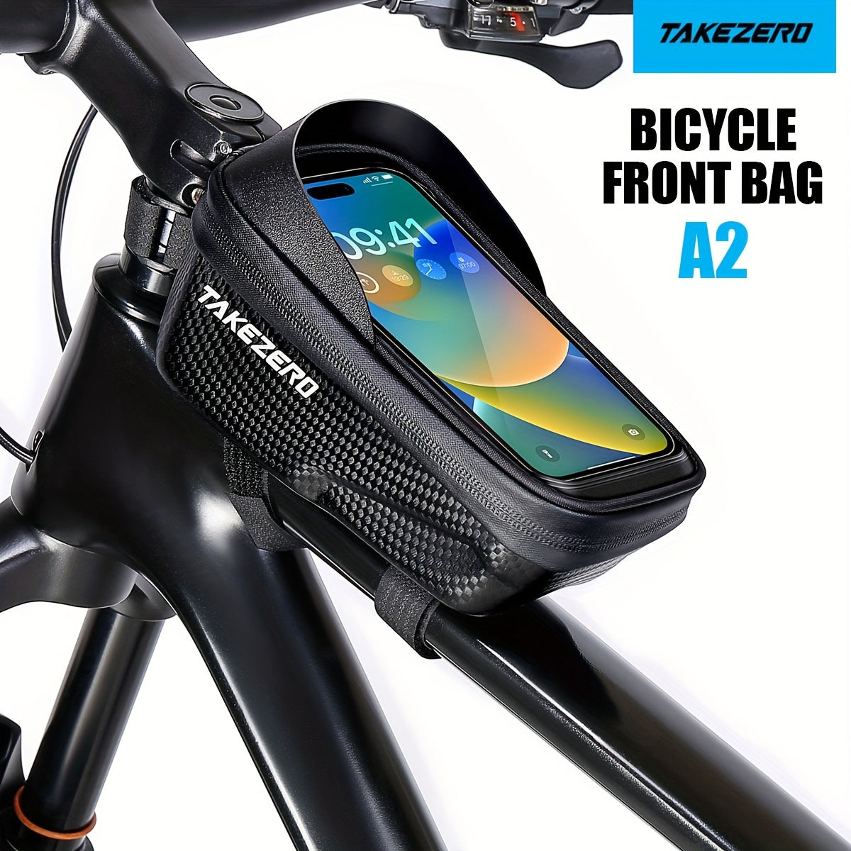 "EVA Hard Shell Mountain Bike Top Tube Bag with Phone Holder"