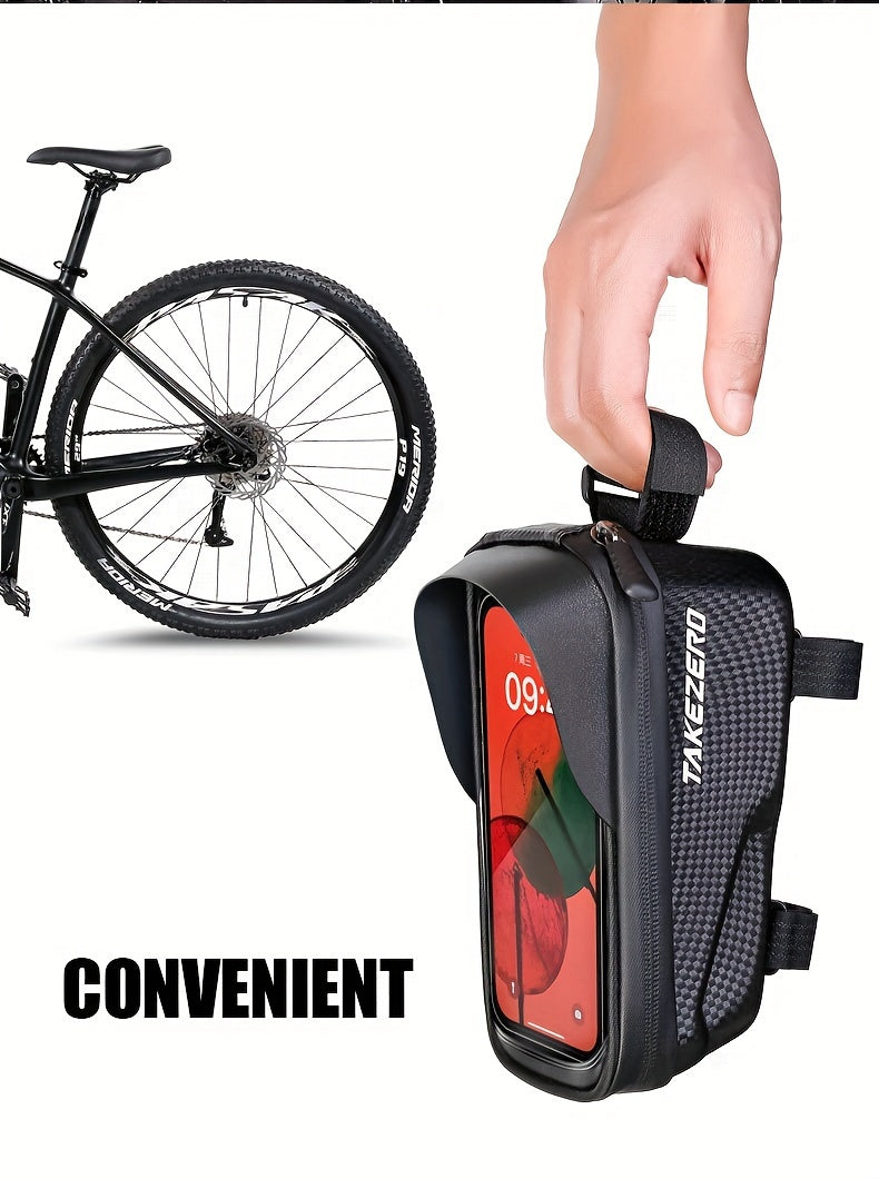 "EVA Hard Shell Mountain Bike Top Tube Bag with Phone Holder"