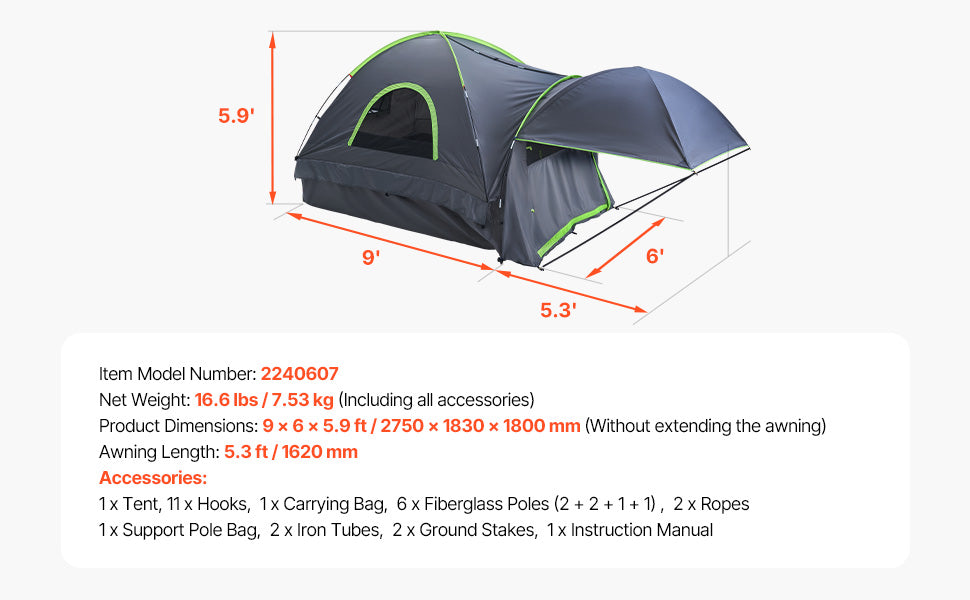 🚚 SUCCEBUY PICKUP TRUCK BED CAMPING TENT 🏕️